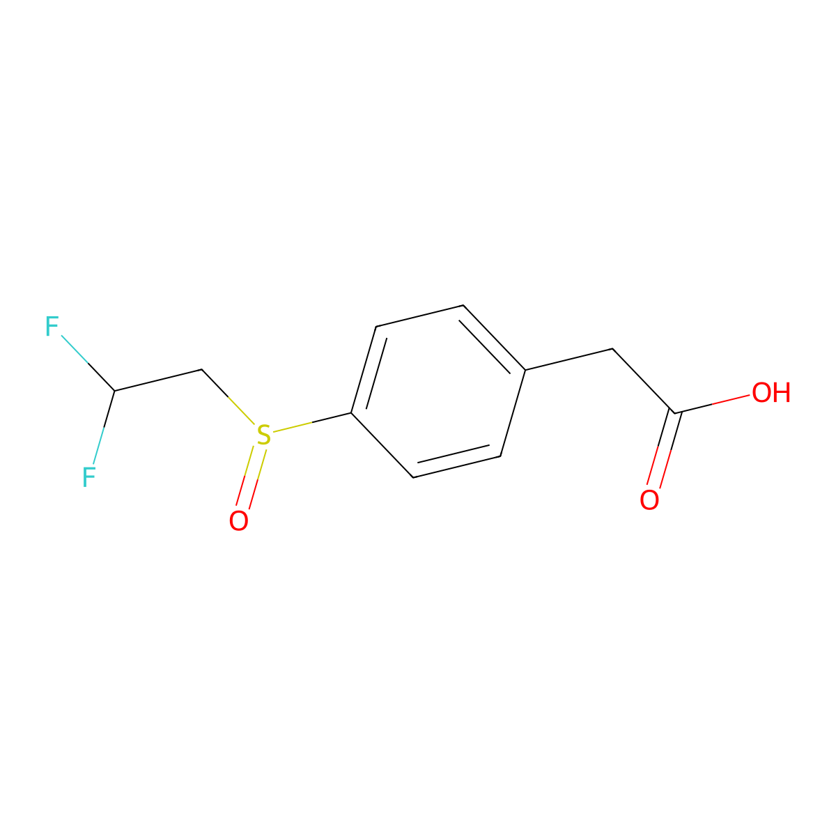 2-[4-(2,2-Difluoroethanesulfinyl)phenyl]acetic acid molecular structure, CAS 1339464-70-8