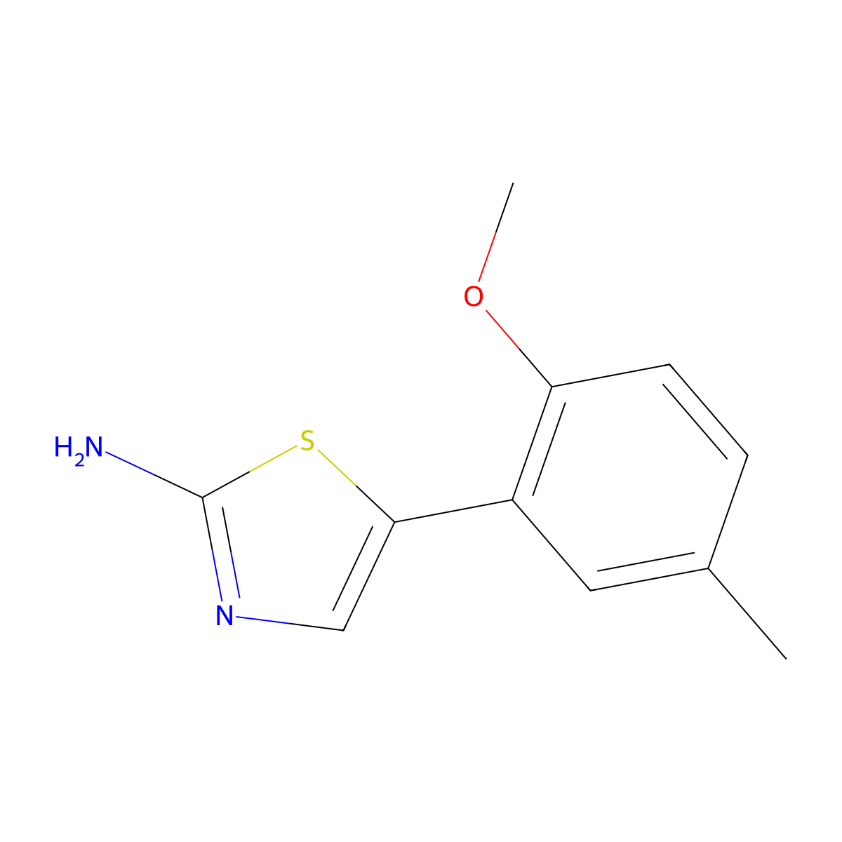 5-(2-Methoxy-5-methylphenyl)thiazol-2-amine molecular structure, CAS 1339464-87-7