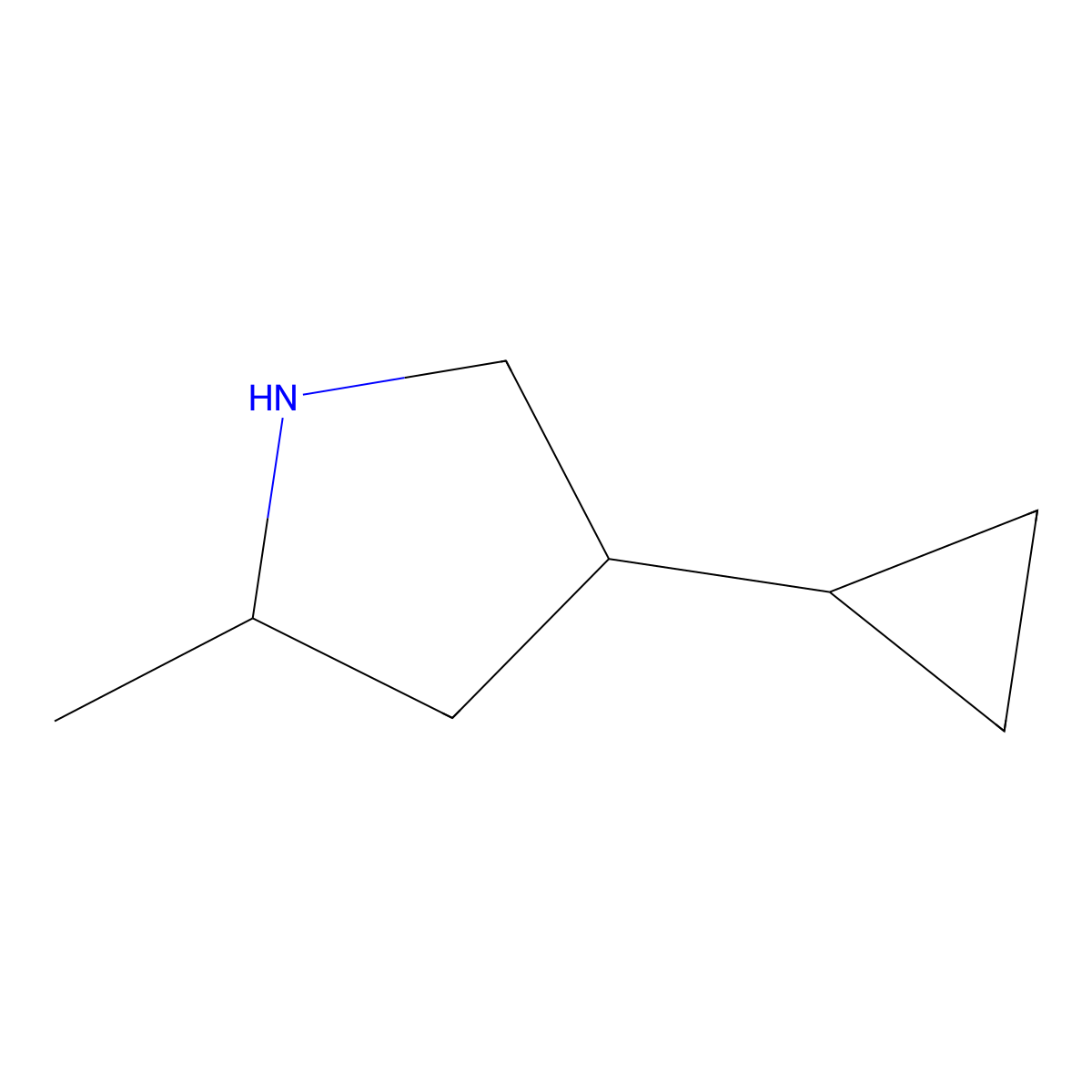 4-Cyclopropyl-2-methylpyrrolidine molecular structure, CAS 1339465-54-1