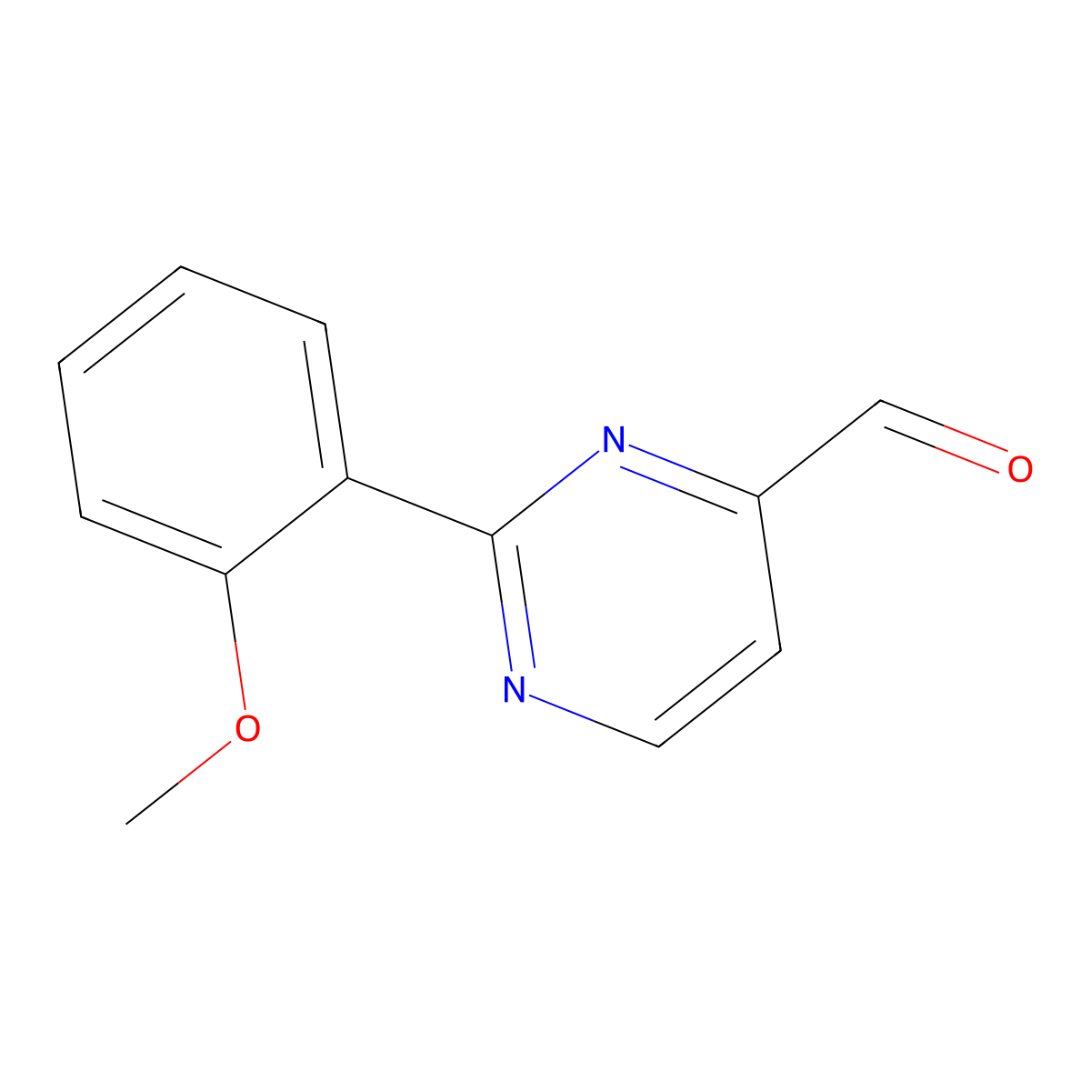 2-(2-Methoxyphenyl)pyrimidine-4-carbaldehyde molecular structure, CAS 1339465-55-2