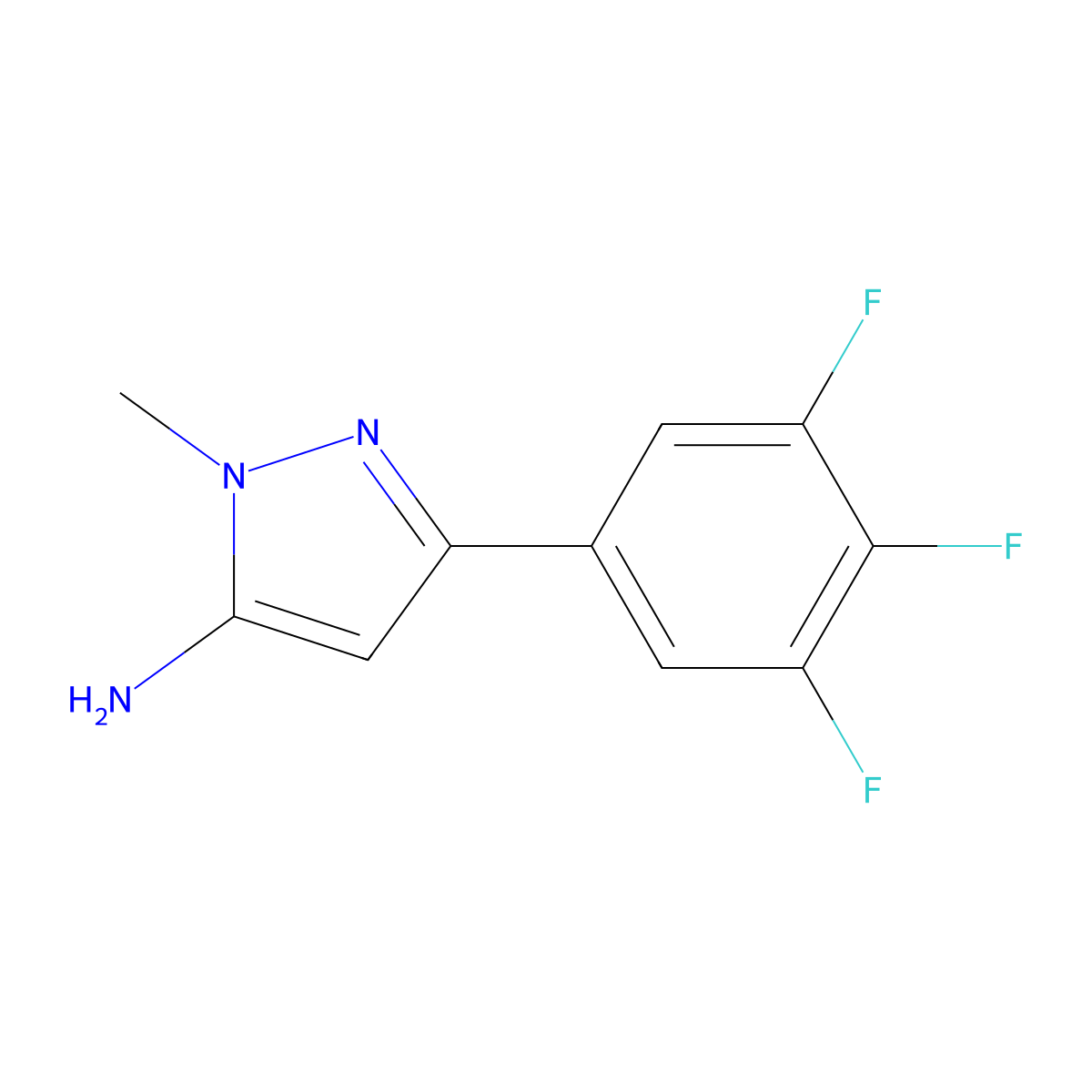1-methyl-3-(3,4,5-trifluorophenyl)-1H-pyrazol-5-amine molecular structure, CAS 1339467-97-8