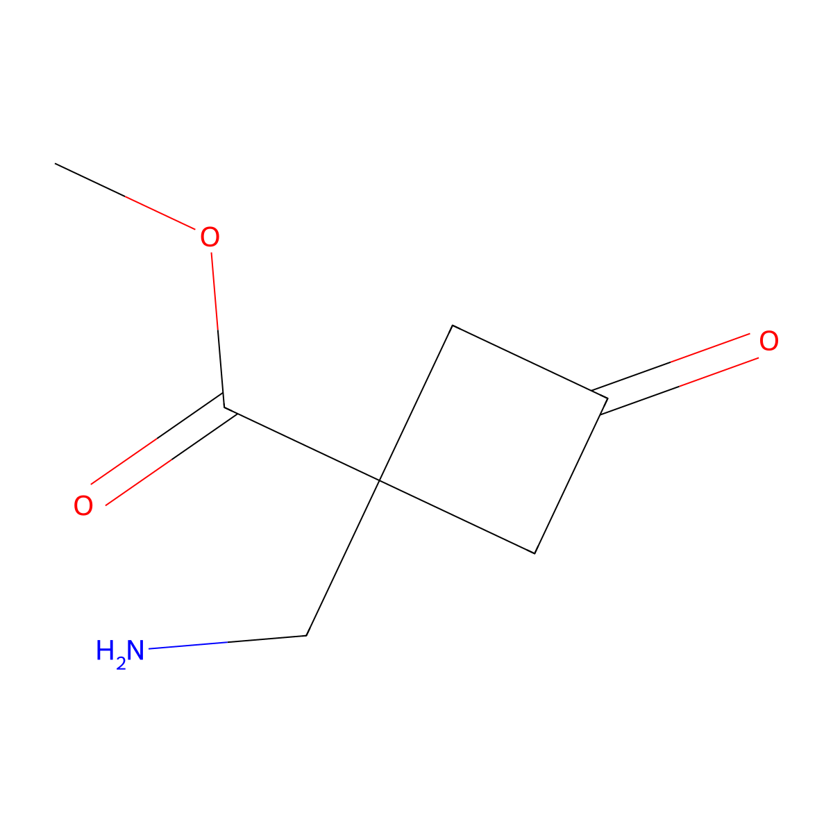Methyl 1-(aminomethyl)-3-oxocyclobutane-1-carboxylate molecular structure, CAS 1339468-42-6