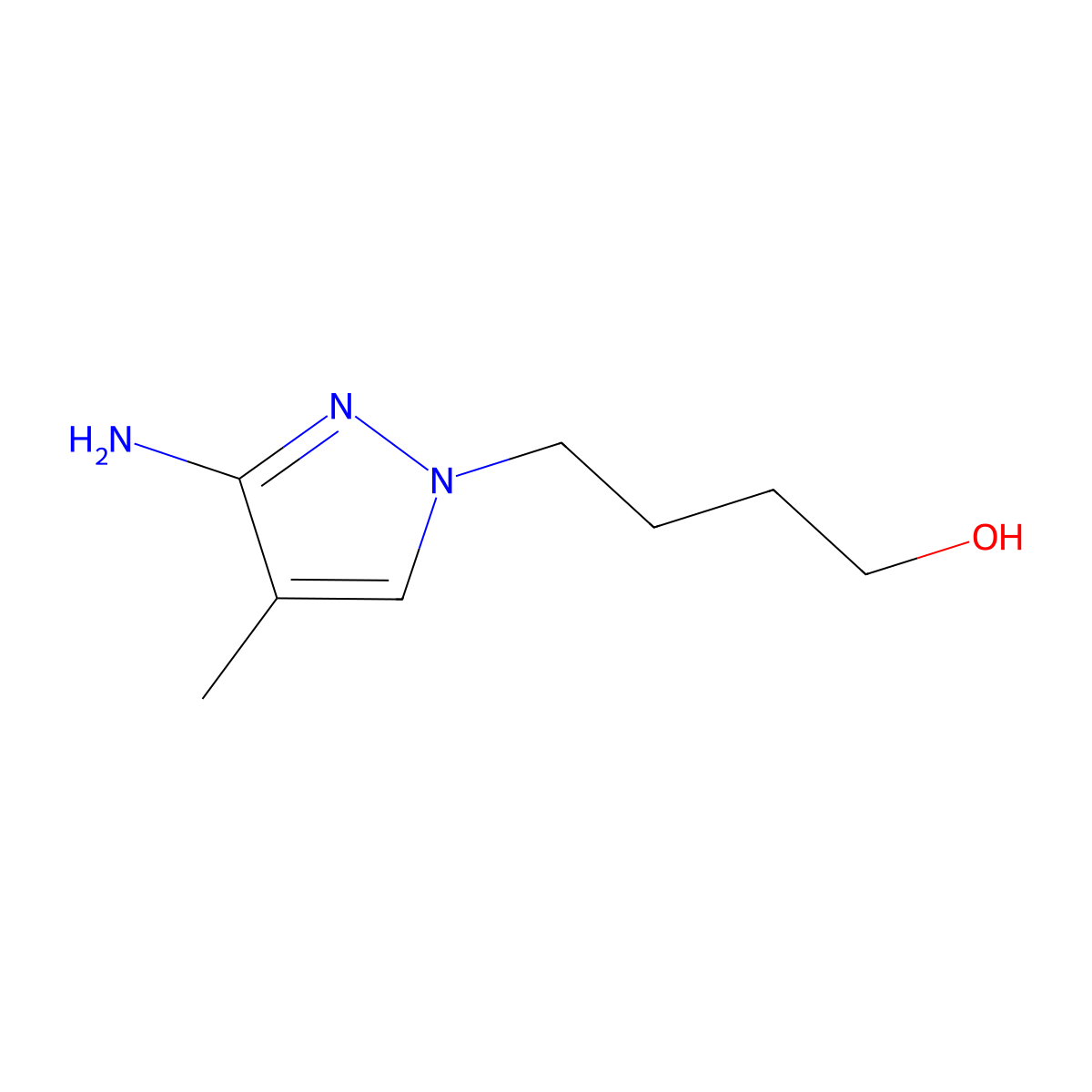 4-(3-Amino-4-methyl-1h-pyrazol-1-yl)butan-1-ol molecular structure, CAS 1339469-12-3