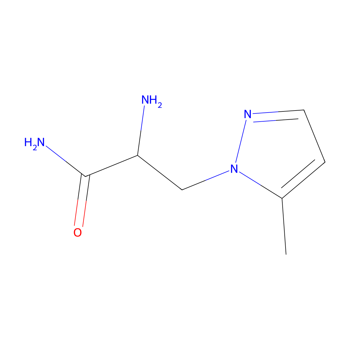 2-amino-3-(5-methyl-1H-pyrazol-1-yl)propanamide molecular structure, CAS 1339470-73-3