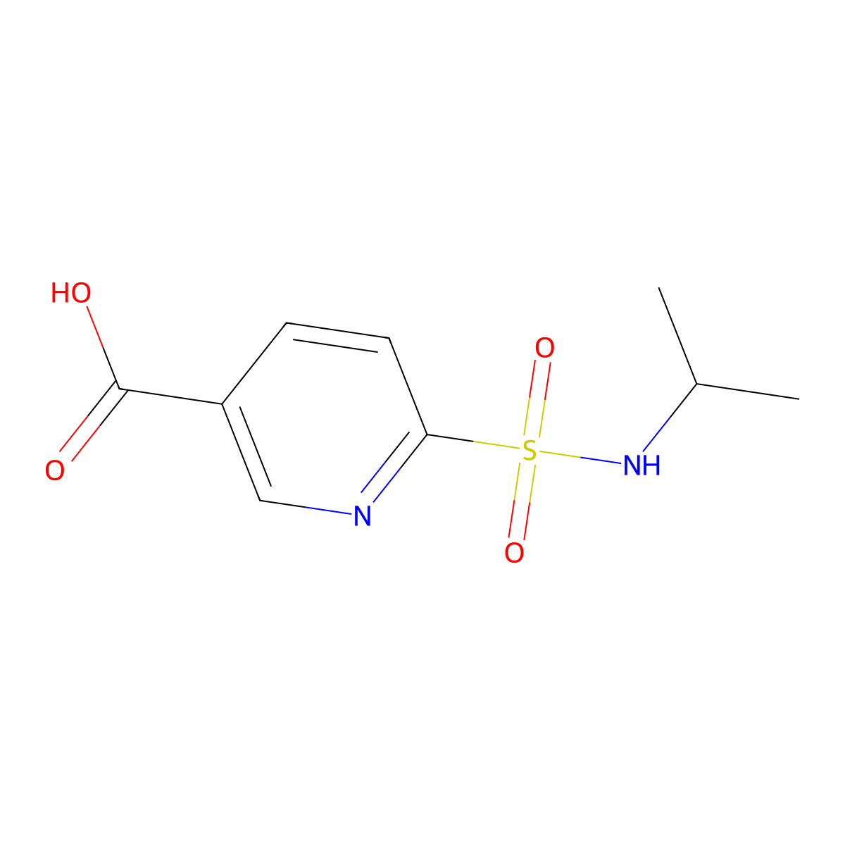 6-[(Propan-2-yl)sulfamoyl]pyridine-3-carboxylic acid molecular structure, CAS 1339472-47-7