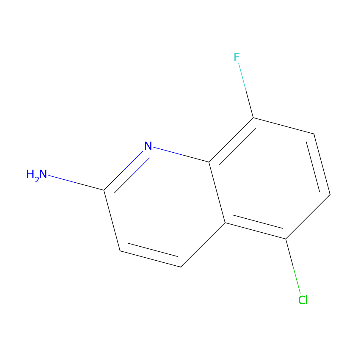 5-Chloro-8-fluoroquinolin-2-amine molecular structure, CAS 1339472-62-6