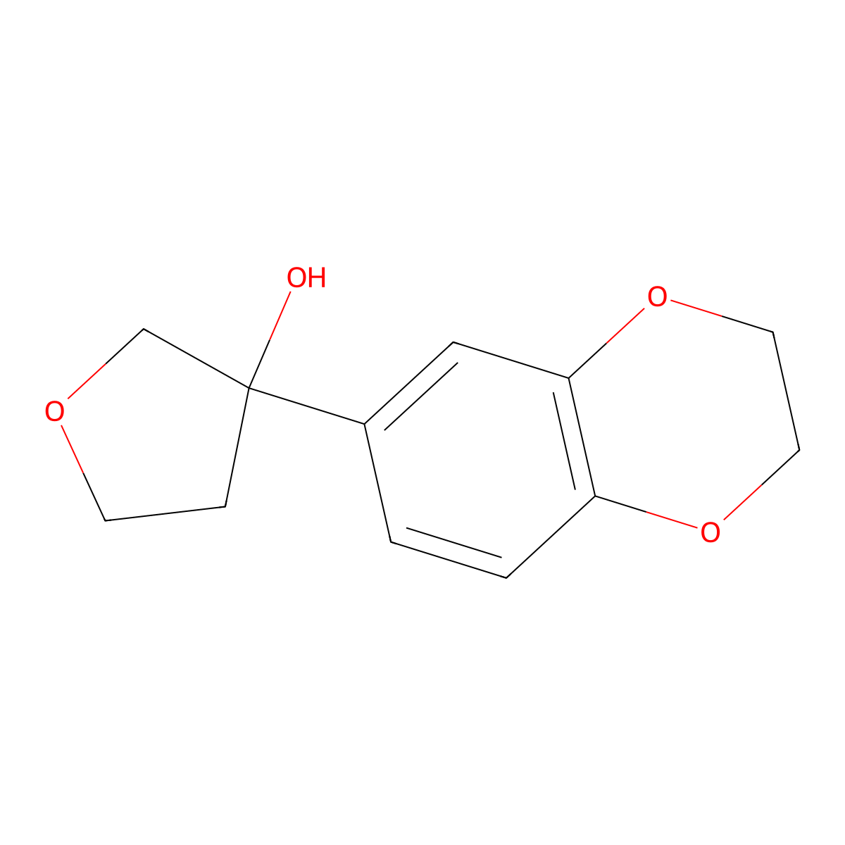 3-(2,3-Dihydro-1,4-benzodioxin-6-yl)tetrahydro-3-furanol molecular structure, CAS 1339472-76-2