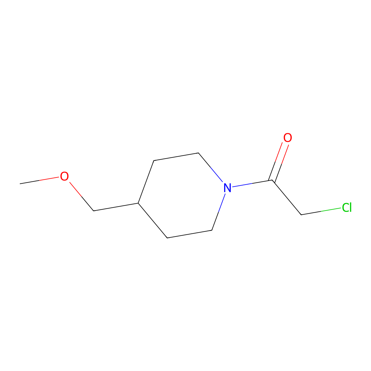 2-Chloro-1-(4-methoxymethyl-piperidin-1-yl)-ethanone molecular structure, CAS 1339473-49-2