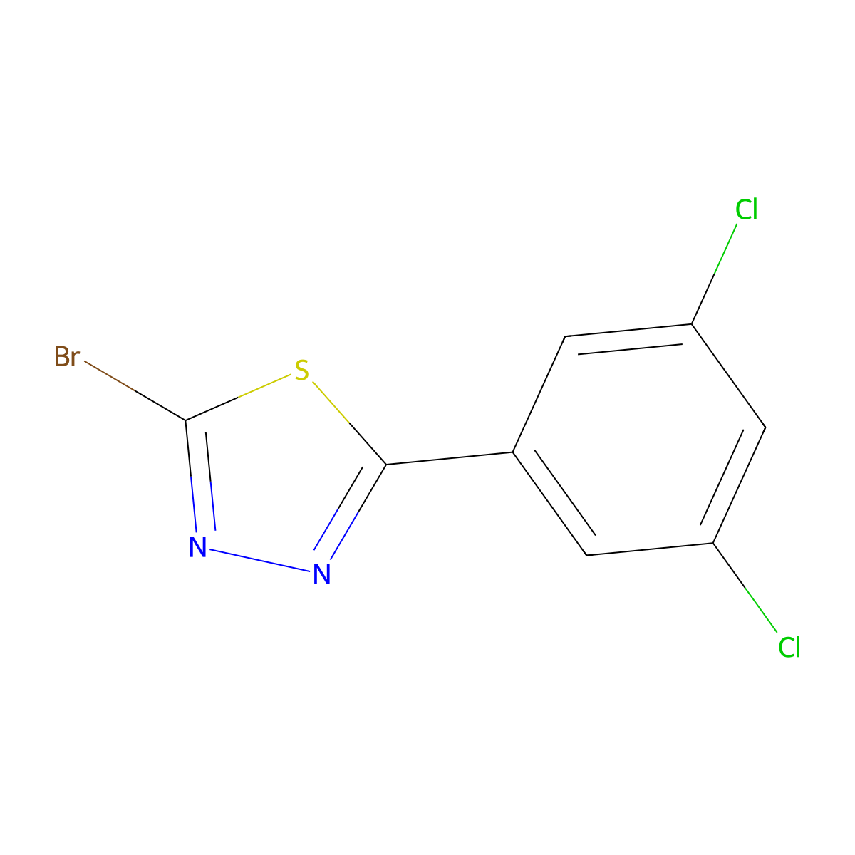 2-Bromo-5-(3,5-dichlorophenyl)-1,3,4-thiadiazole molecular structure, CAS 1339475-39-6