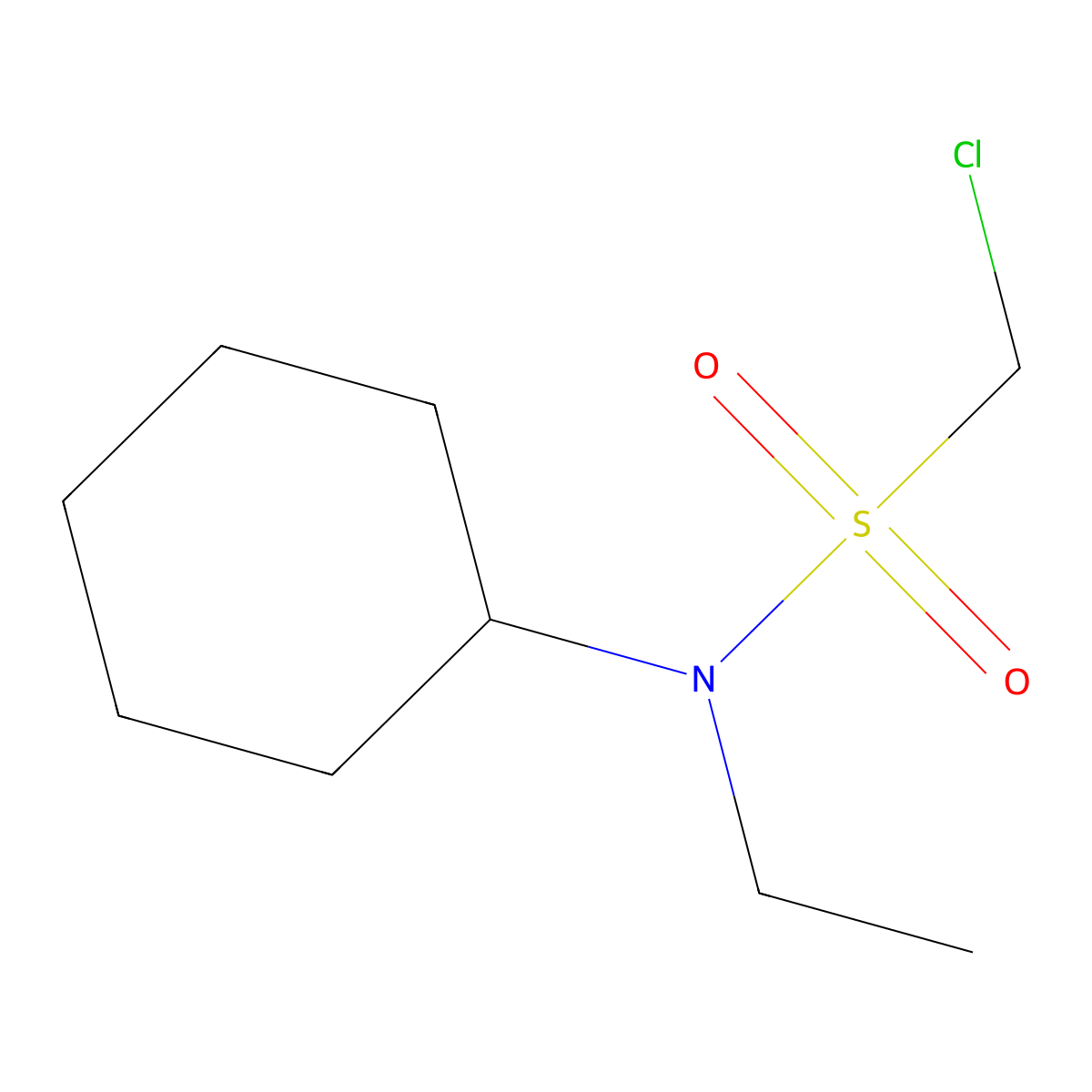 1-chloro-N-cyclohexyl-N-ethylmethanesulfonamide molecular structure, CAS 1339476-87-7