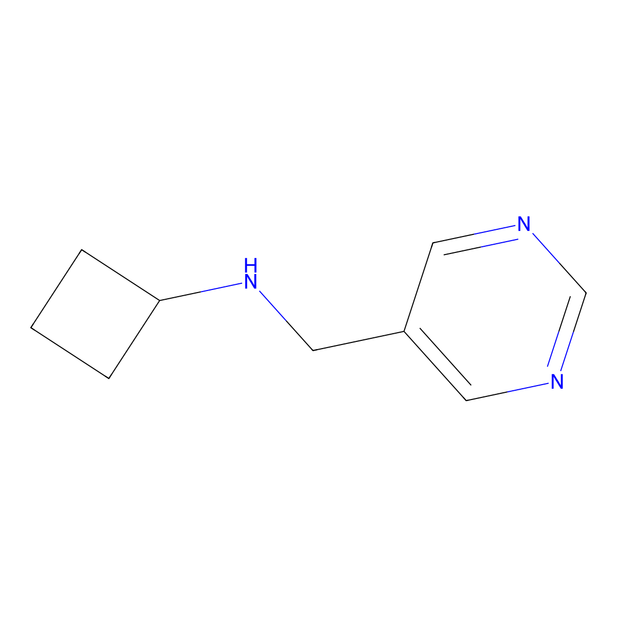 N-[(pyrimidin-5-yl)methyl]cyclobutanamine molecular structure, CAS 1339478-25-9