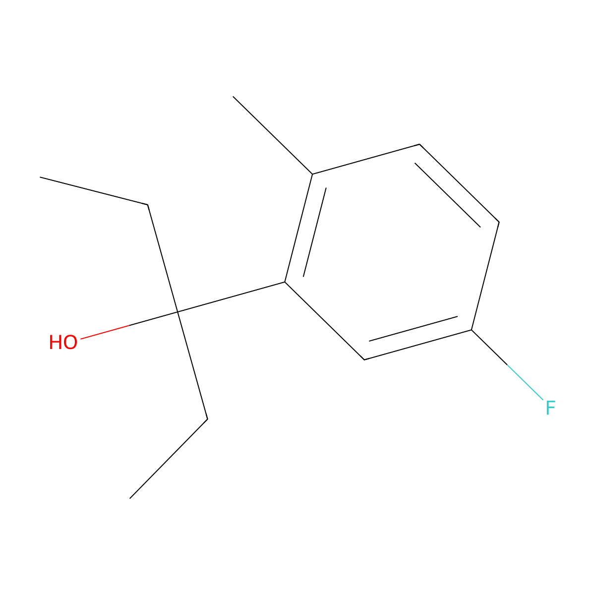 3-(3-Fluoro-6-methylphenyl)-3-pentanol molecular structure, CAS 1339479-27-4