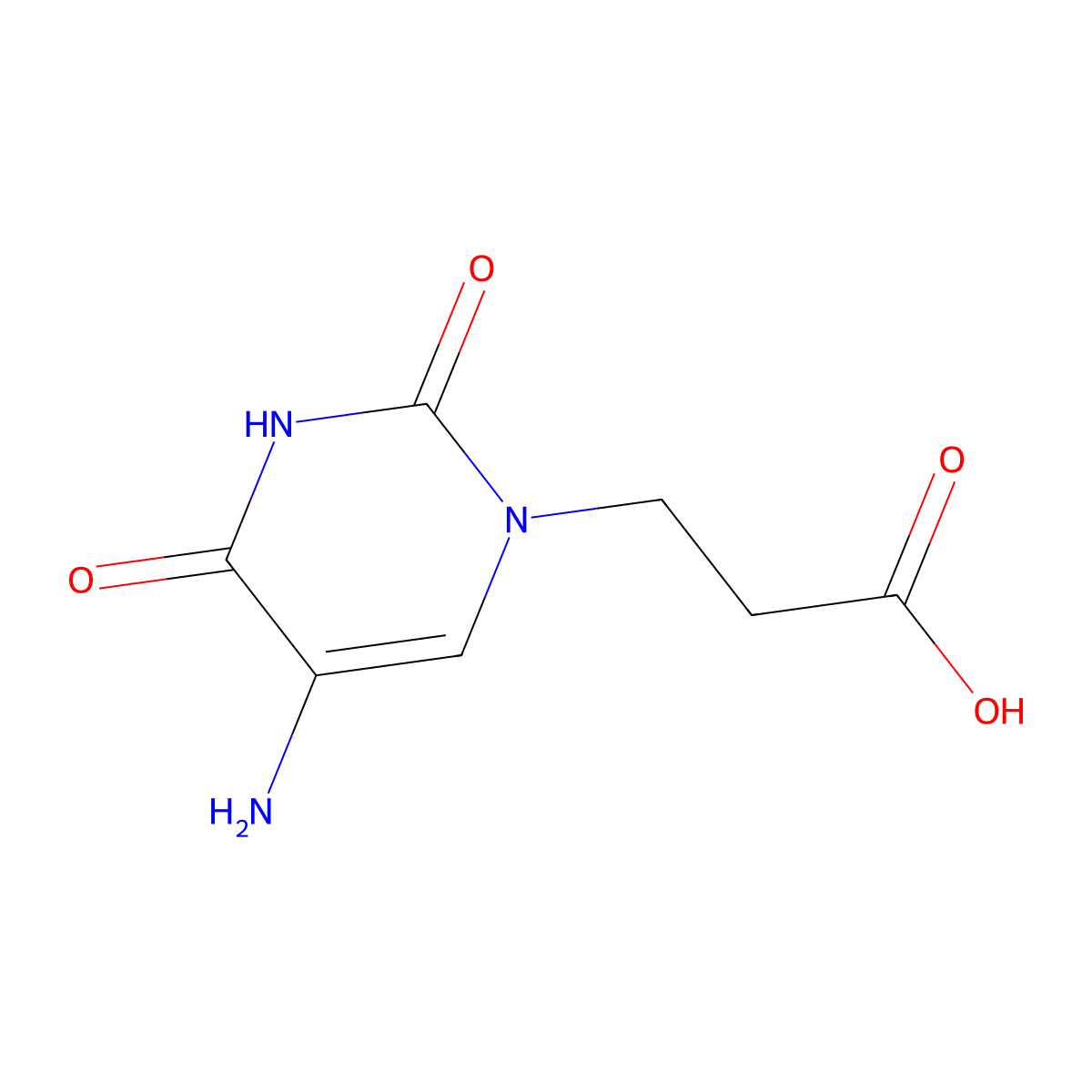 3-(5-Amino-2,4-dioxo-3,4-dihydropyrimidin-1(2h)-yl)propanoic acid molecular structure, CAS 1339479-37-6