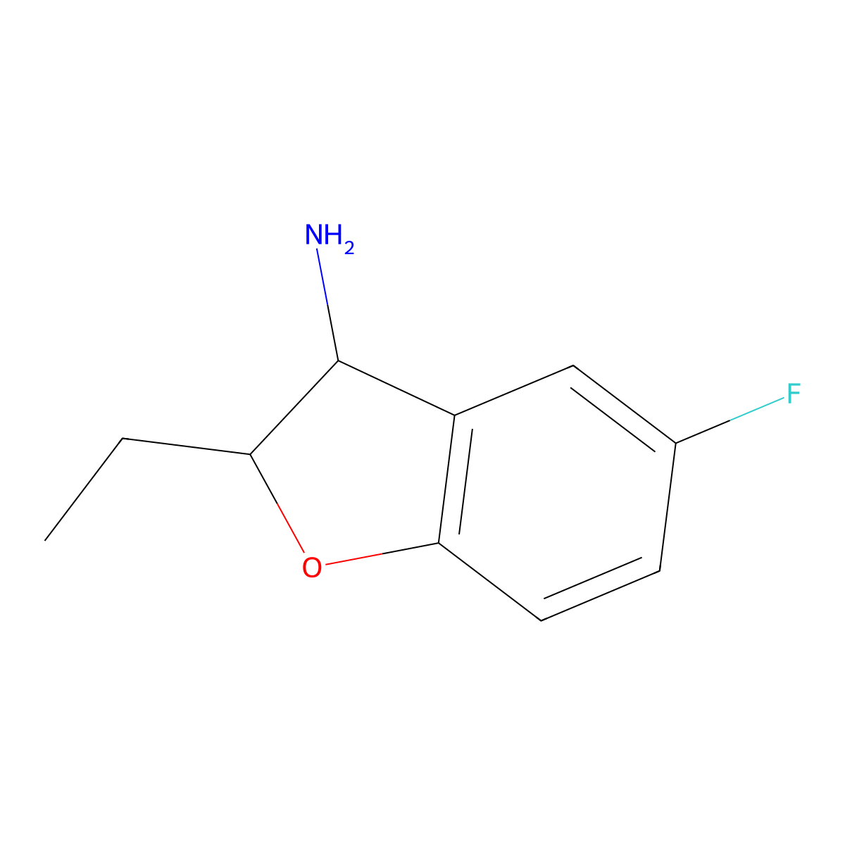 2-Ethyl-5-fluoro-2,3-dihydro-1-benzofuran-3-amine molecular structure, CAS 1339479-71-8