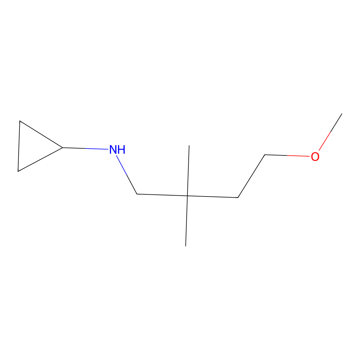 N-(4-methoxy-2,2-dimethylbutyl)cyclopropanamine molecular structure, CAS 1339480-86-2