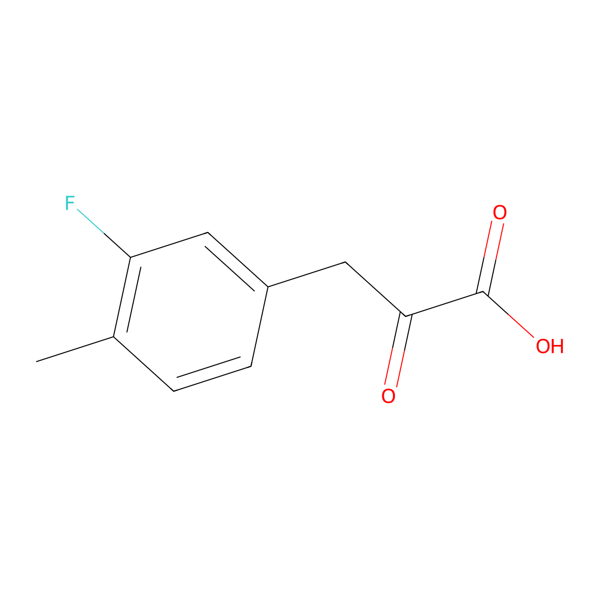 3-(3-Fluoro-4-methylphenyl)-2-oxopropanoic acid molecular structure, CAS 1339480-89-5