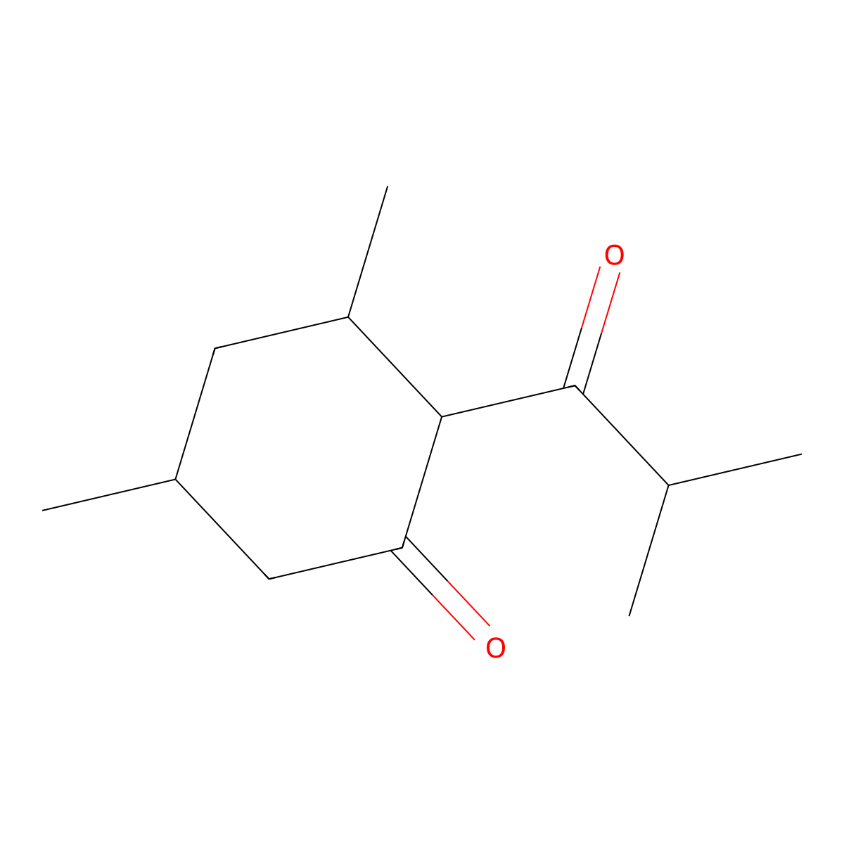 3,5-Dimethyl-2-(2-methylpropanoyl)cyclohexan-1-one molecular structure, CAS 1339481-18-3