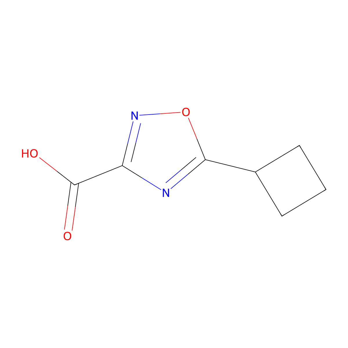 5-Cyclobutyl-1,2,4-oxadiazole-3-carboxylic acid molecular structure, CAS 1339481-99-0