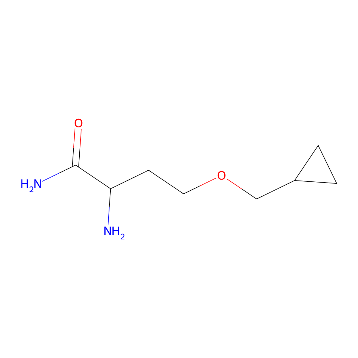 2-Amino-4-(cyclopropylmethoxy)butanamide molecular structure, CAS 1339482-08-4