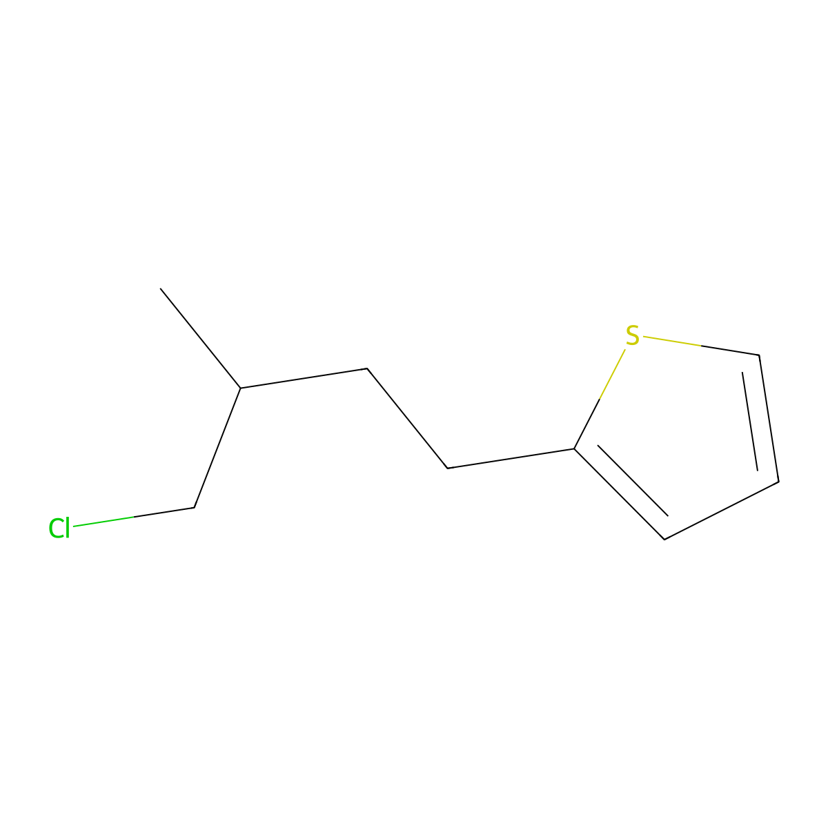 2-(4-Chloro-3-methylbutyl)thiophene molecular structure, CAS 1339483-48-5