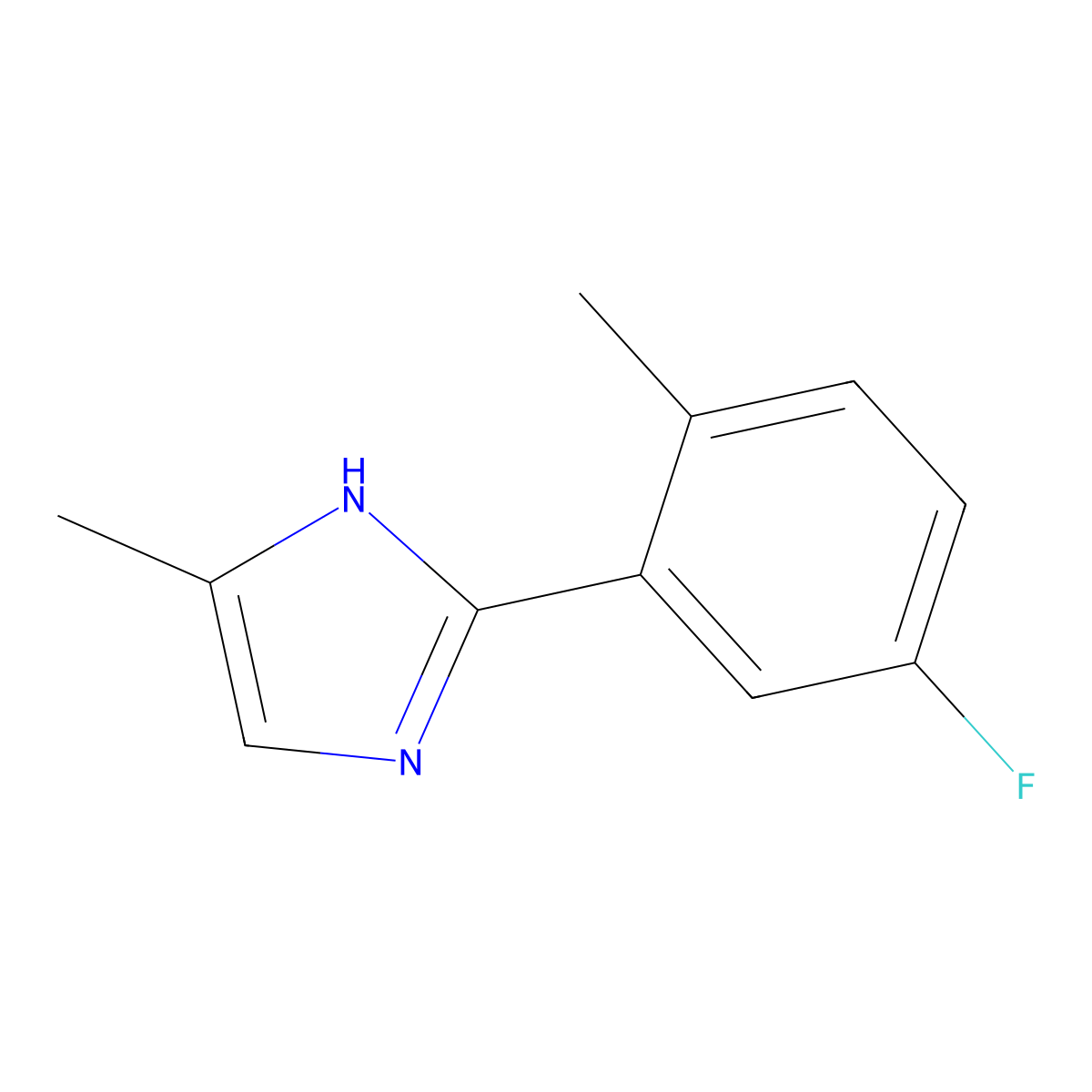 2-(5-fluoro-2-methylphenyl)-5-methyl-1H-imidazole molecular structure, CAS 1339484-42-2