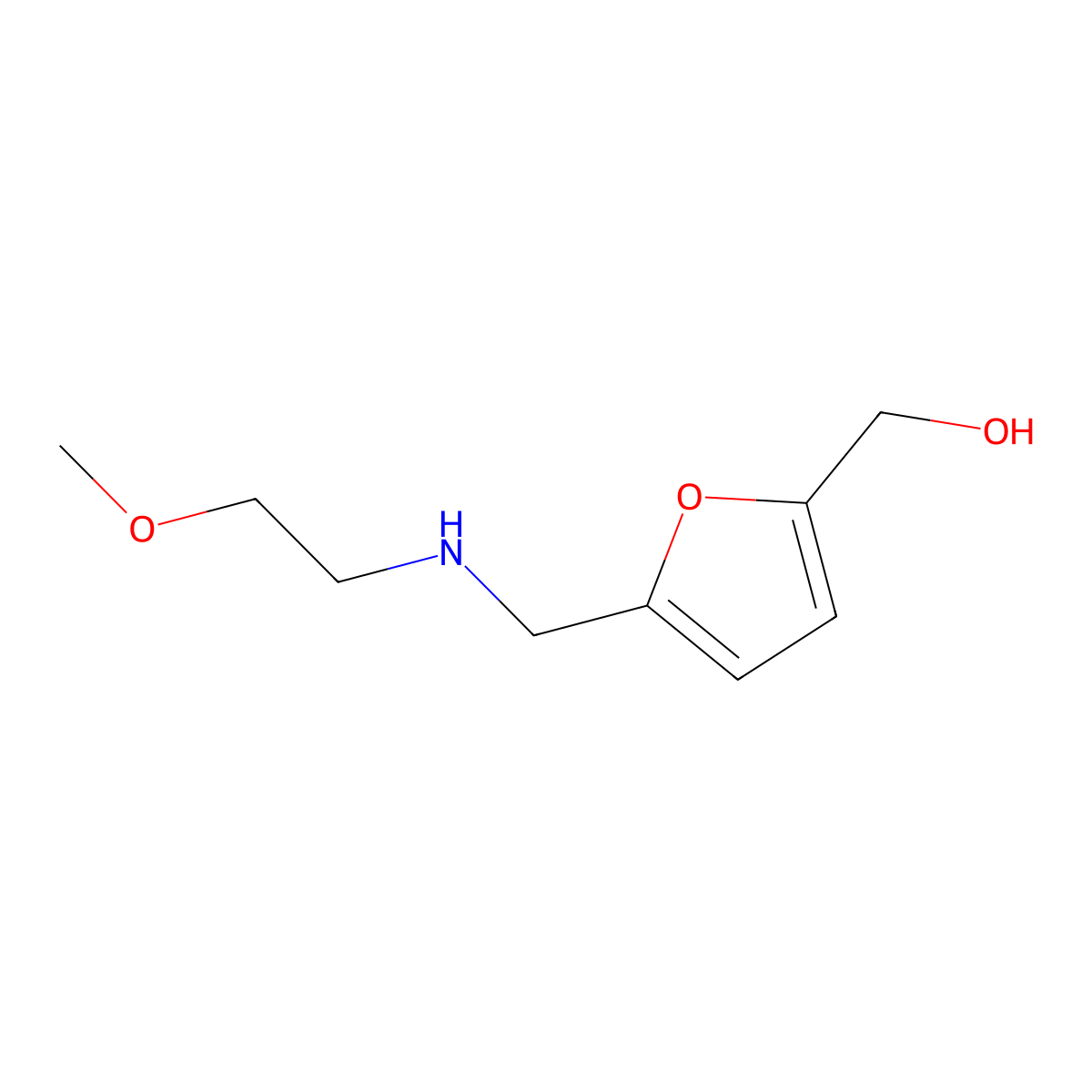 (5-{[(2-Methoxyethyl)amino]methyl}furan-2-yl)methanol molecular structure, CAS 1339485-24-3