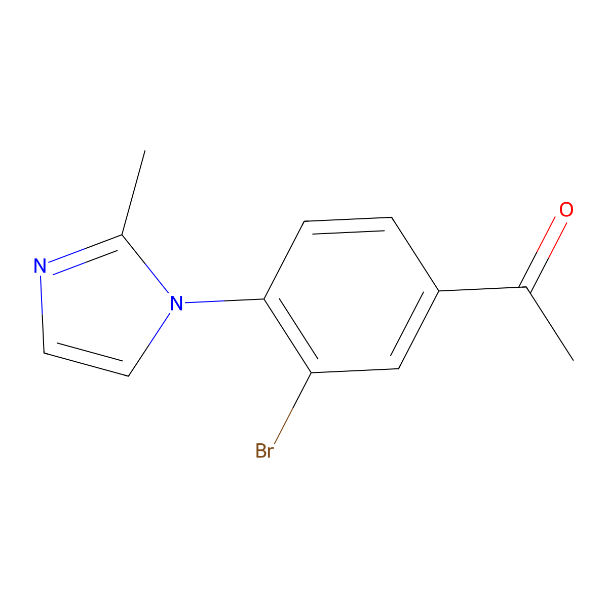 1-(3-Bromo-4-(2-methyl-1h-imidazol-1-yl)phenyl)ethan-1-one molecular structure, CAS 1339485-56-1