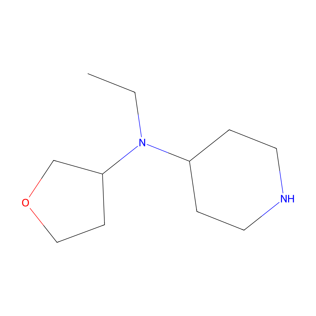 N-ethyl-N-(tetrahydrofuran-3-yl)piperidin-4-amine molecular structure, CAS 1339485-61-8