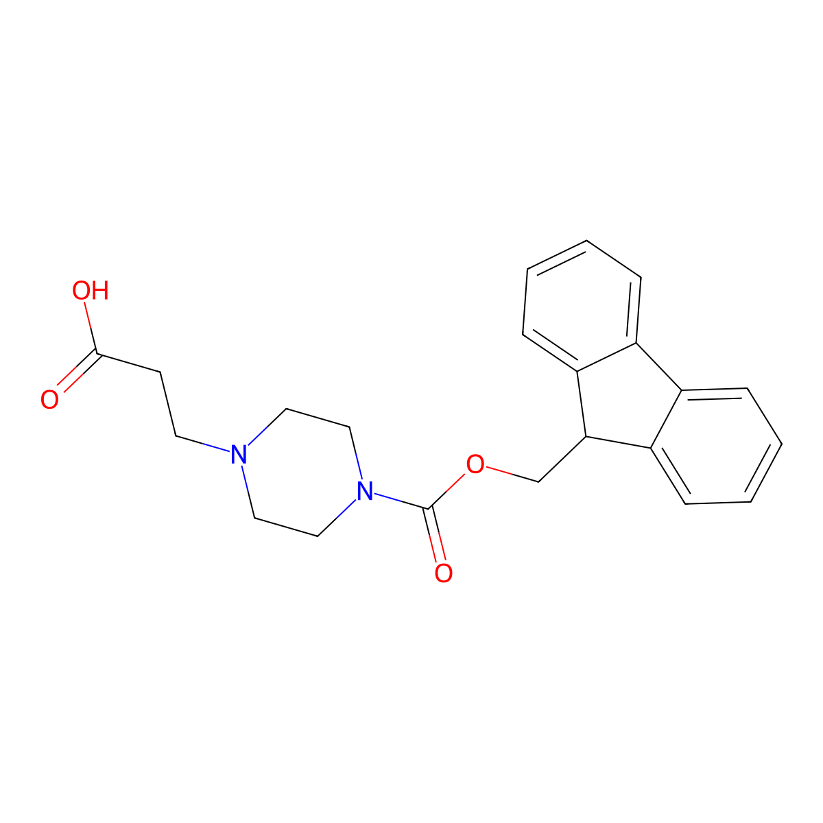 3-(4-{[(9H-fluoren-9-yl)methoxy]carbonyl}piperazin-1-yl)propanoic acid molecular structure, CAS 1339485-97-0