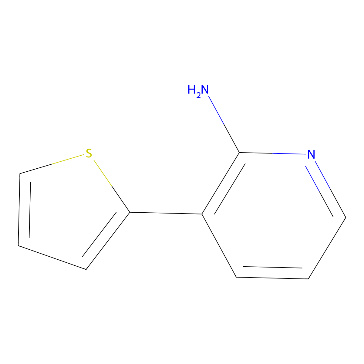 3-(Thiophen-2-yl)pyridin-2-amine molecular structure, CAS 1339486-33-7