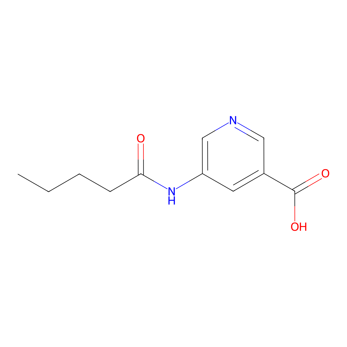 5-Pentanamidopyridine-3-carboxylicacid molecular structure, CAS 1339487-32-9