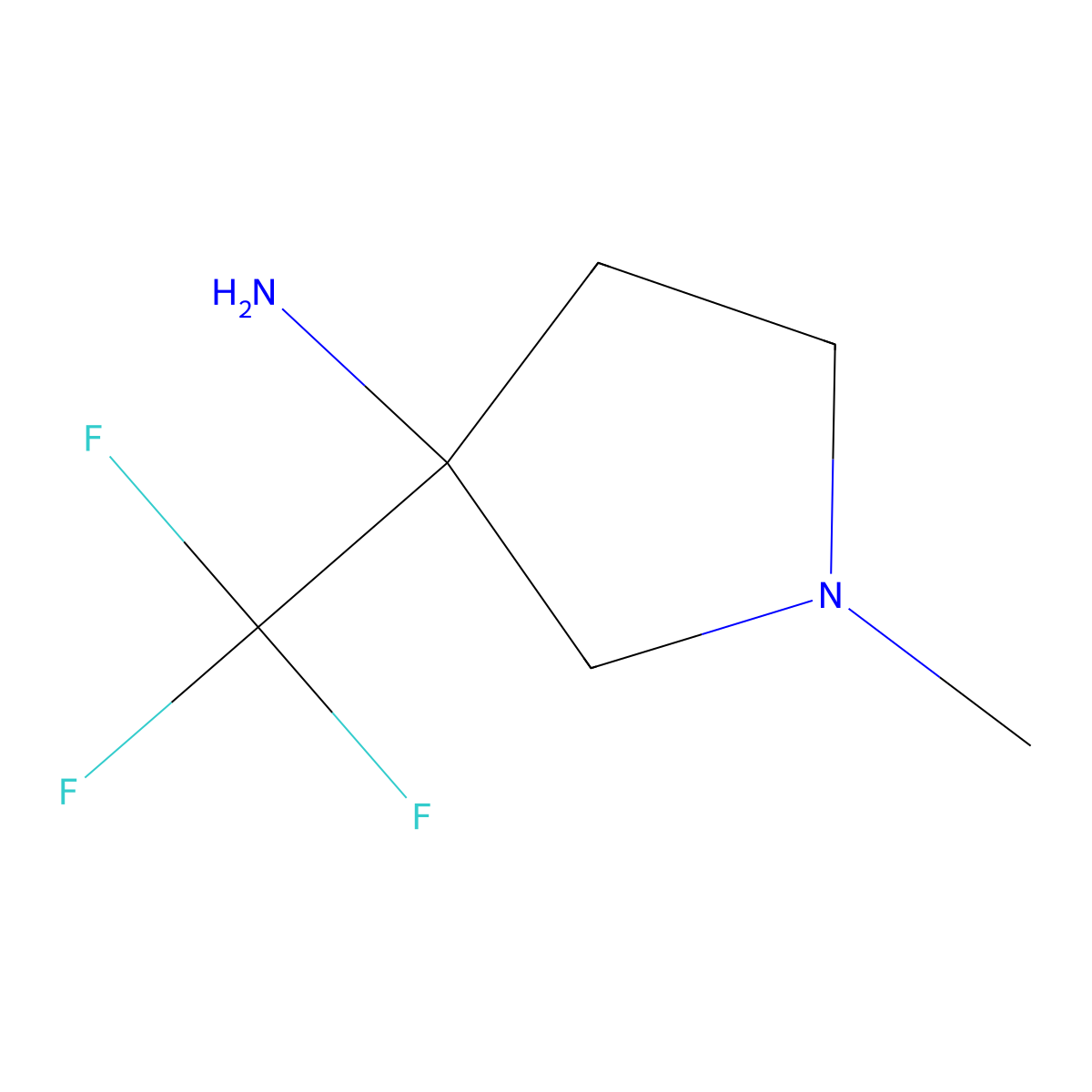 1-Methyl-3-(trifluoromethyl)pyrrolidin-3-amine molecular structure, CAS 1339487-34-1