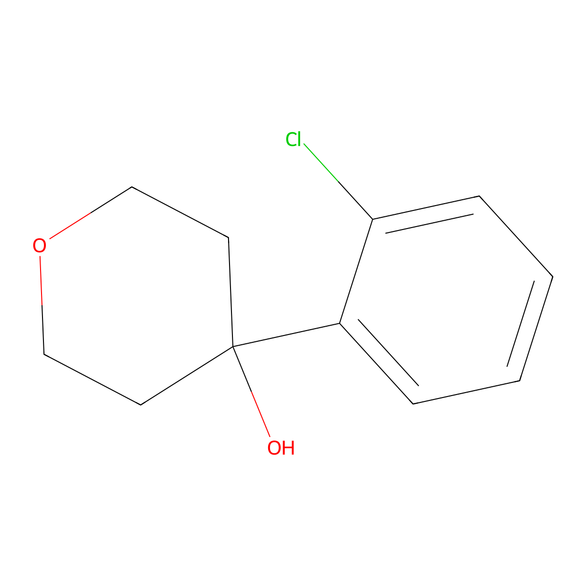 4-(2-chlorophenyl)tetrahydro-2H-pyran-4-ol molecular structure, CAS 1339489-19-8