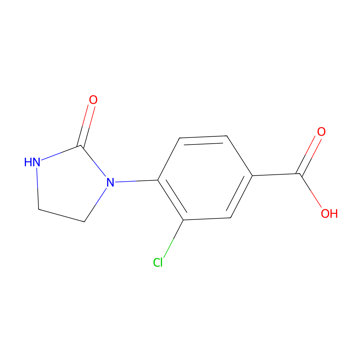 3-Chloro-4-(2-oxoimidazolidin-1-yl)benzoic acid molecular structure, CAS 1339490-33-3