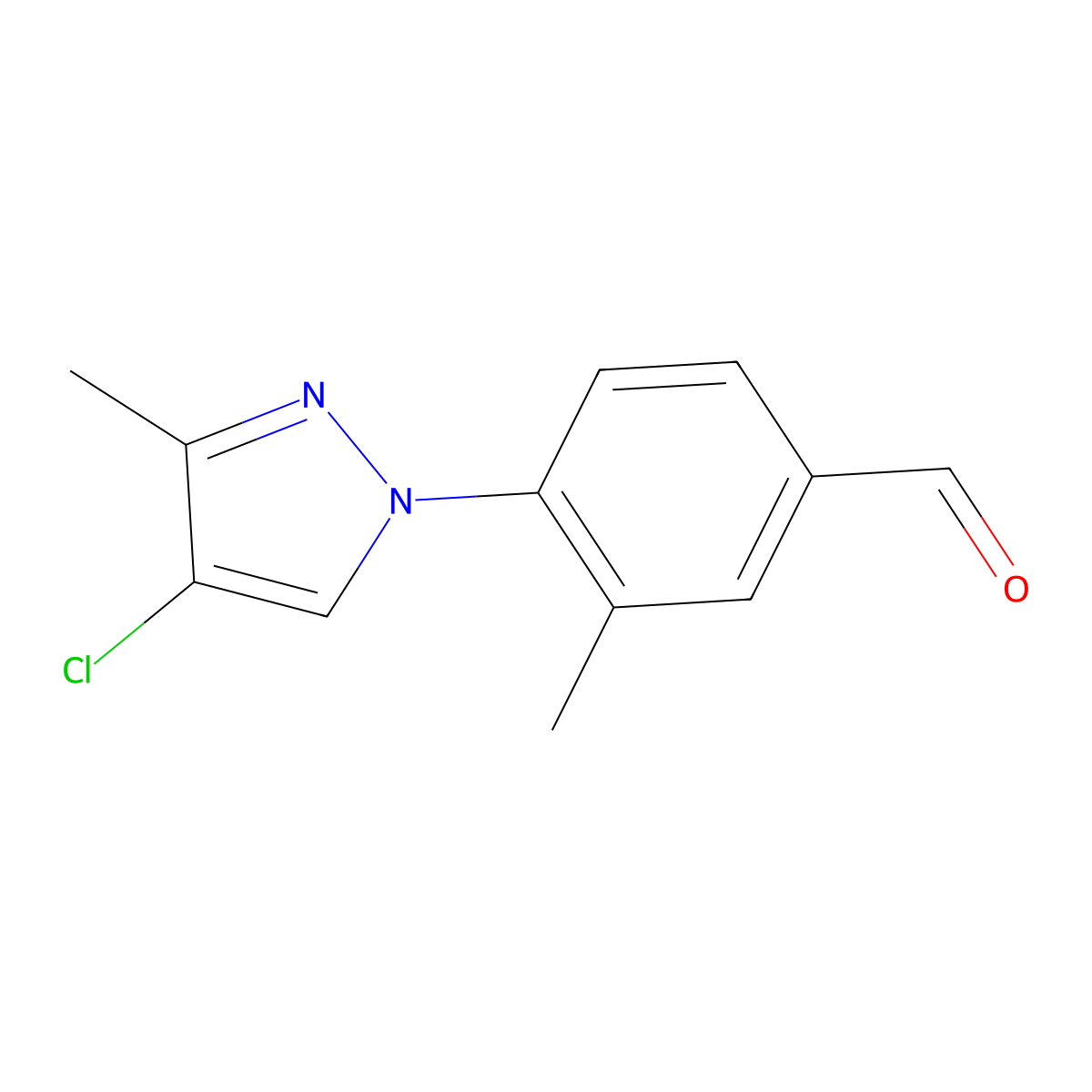 4-(4-Chloro-3-methyl-1h-pyrazol-1-yl)-3-methylbenzaldehyde molecular structure, CAS 1339490-35-5