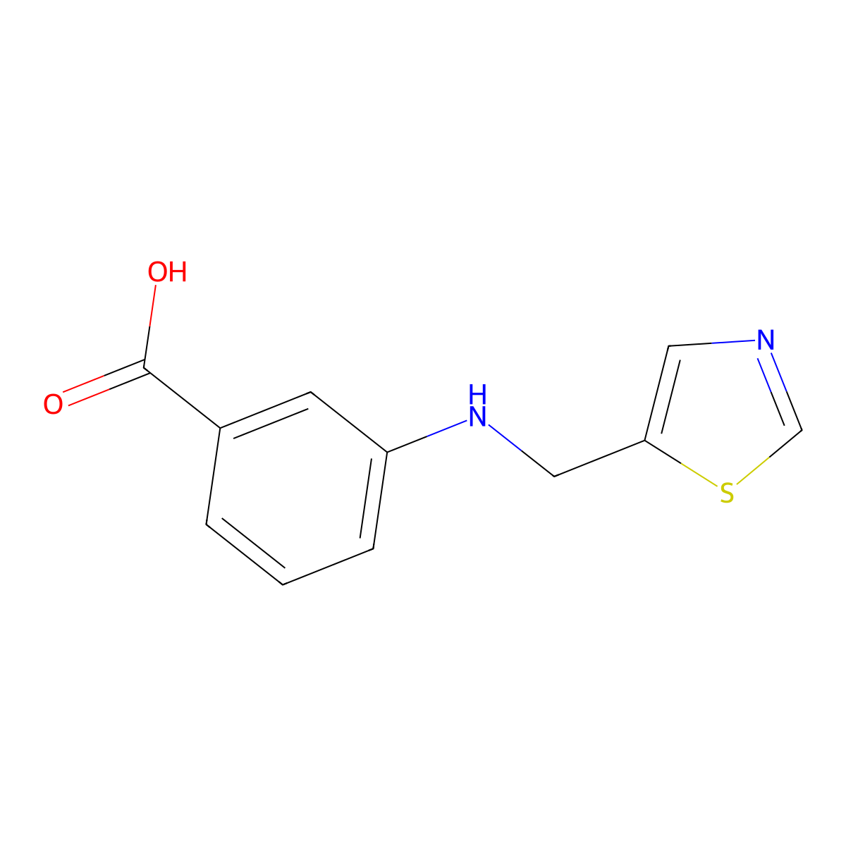 3-((Thiazol-5-ylmethyl)amino)benzoic acid molecular structure, CAS 1339490-87-7
