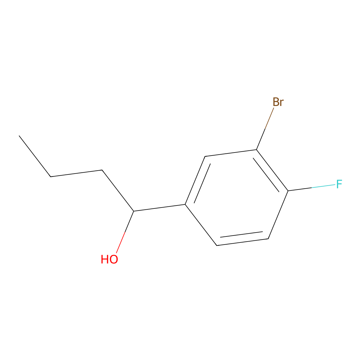 3-Bromo-4-fluoro-alpha-propylbenZenemethanol molecular structure, CAS 1339491-22-3