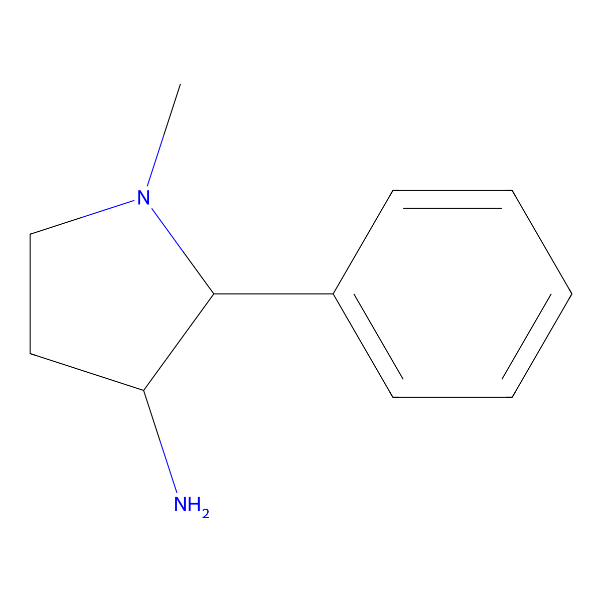 1-Methyl-2-phenylpyrrolidin-3-amine molecular structure, CAS 1339491-75-6