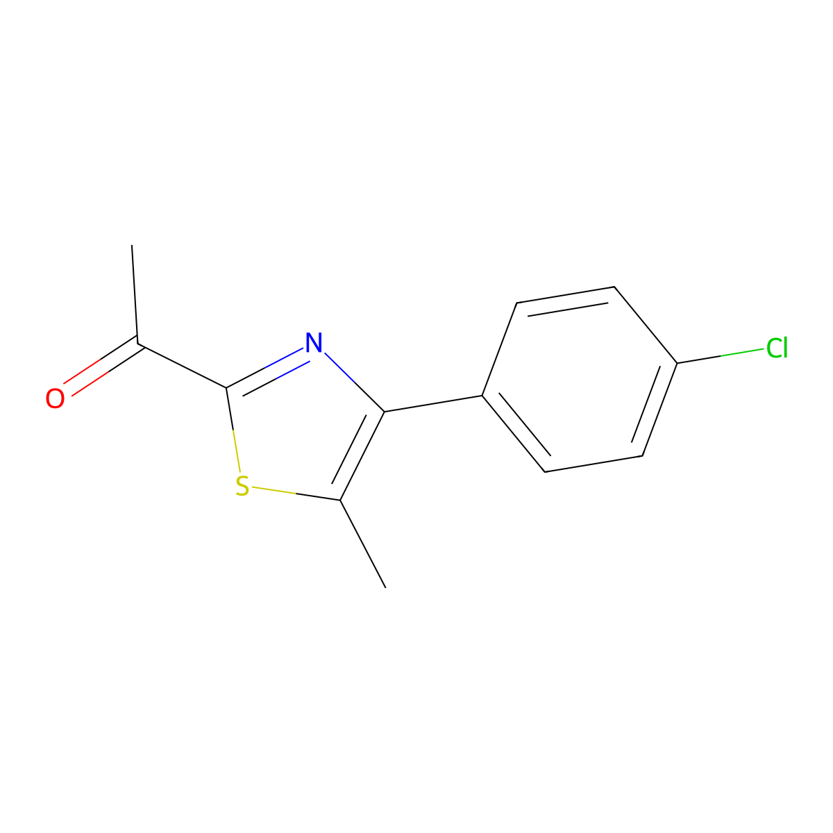 1-(4-(4-Chlorophenyl)-5-methyl-1,3-thiazol-2-yl)ethan-1-one molecular structure, CAS 1339491-86-9