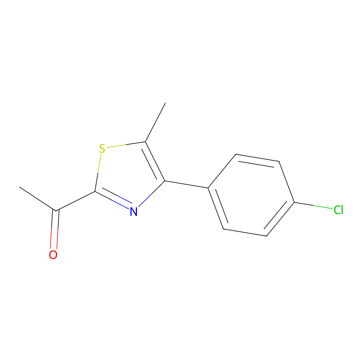1-(4-(4-Chlorophenyl)-5-methyl-1,3-thiazol-2-yl)ethan-1-one molecular structure, CAS 1339491-86-9