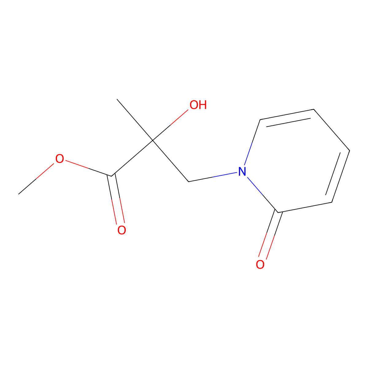 Methyl 2-hydroxy-2-methyl-3-(2-oxo-1,2-dihydropyridin-1-yl)propanoate molecular structure, CAS 1339492-28-2