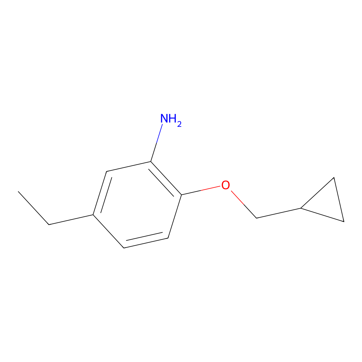 2-(Cyclopropylmethoxy)-5-ethylaniline molecular structure, CAS 1339493-74-1