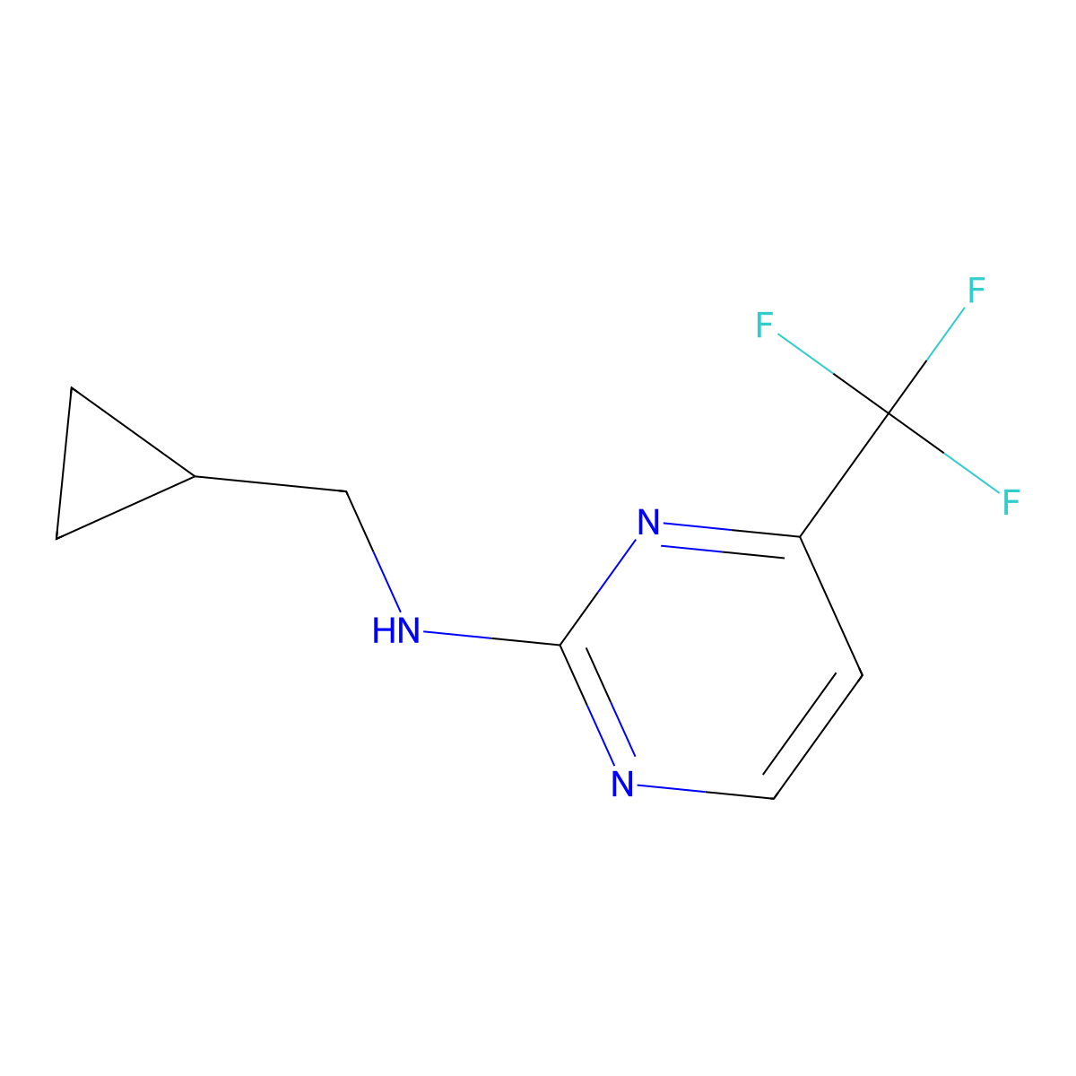 N-(cyclopropylmethyl)-4-(trifluoromethyl)pyrimidin-2-amine molecular structure, CAS 1339494-41-5