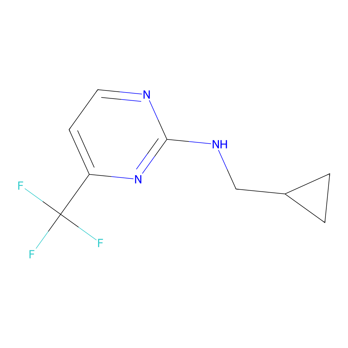 N-(cyclopropylmethyl)-4-(trifluoromethyl)pyrimidin-2-amine molecular structure, CAS 1339494-41-5