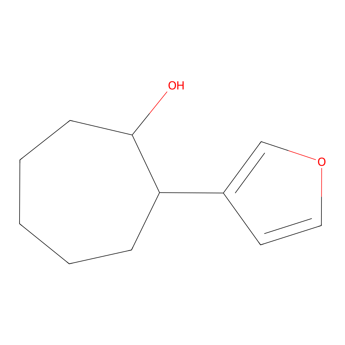 2-(Furan-3-yl)cycloheptan-1-ol molecular structure, CAS 1339495-34-9