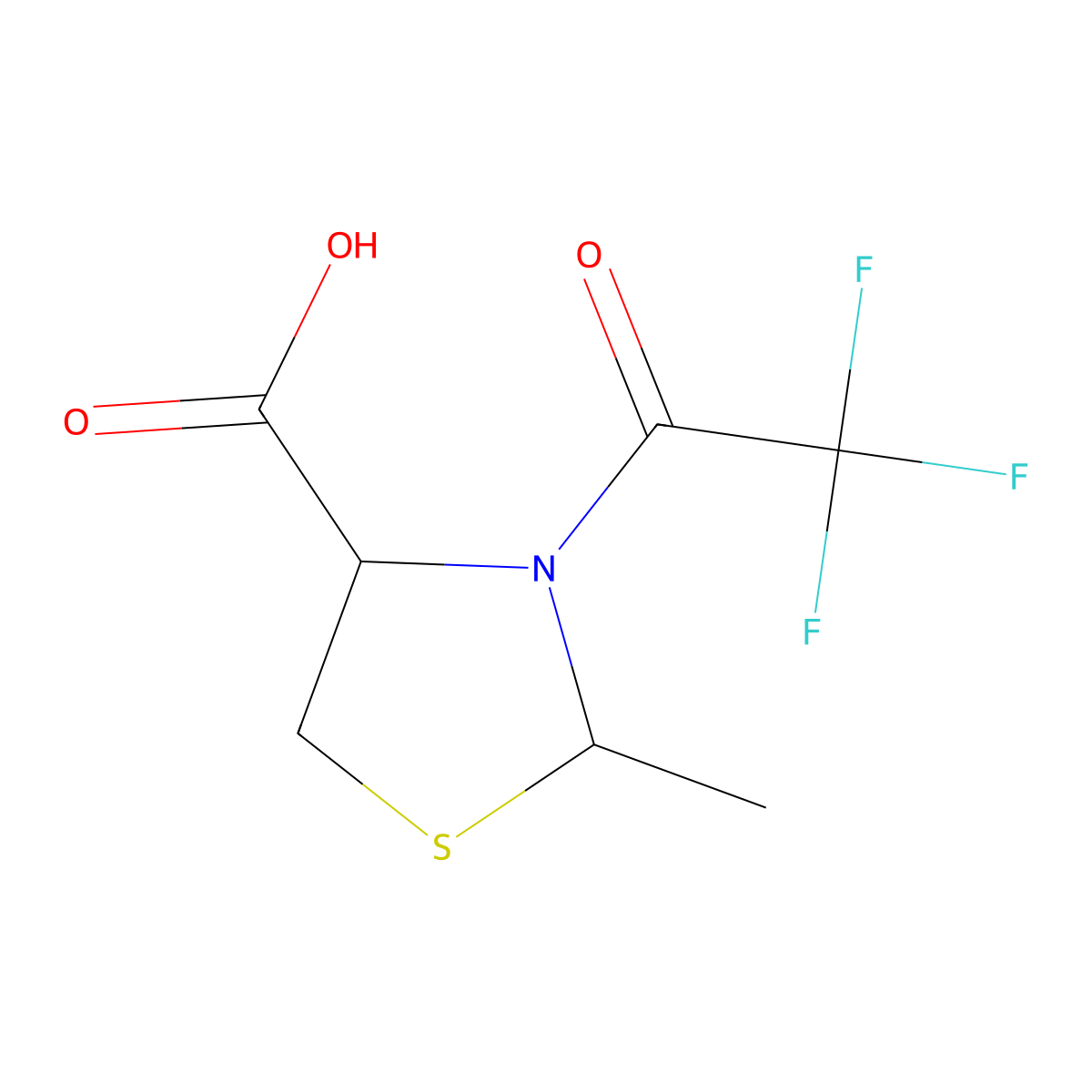 2-Methyl-3-(trifluoroacetyl)-1,3-thiazolidine-4-carboxylic acid molecular structure, CAS 1339496-78-4