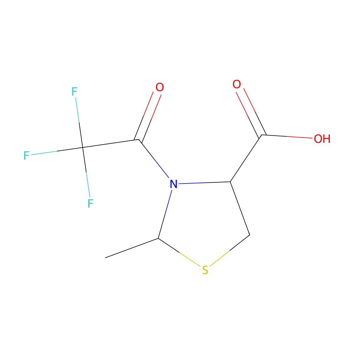 2-Methyl-3-(trifluoroacetyl)-1,3-thiazolidine-4-carboxylic acid molecular structure, CAS 1339496-78-4