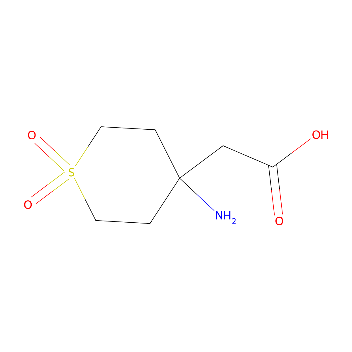 2-(4-Amino-1,1-dioxo-1lambda6-thian-4-yl)acetic acid molecular structure, CAS 1339497-58-3