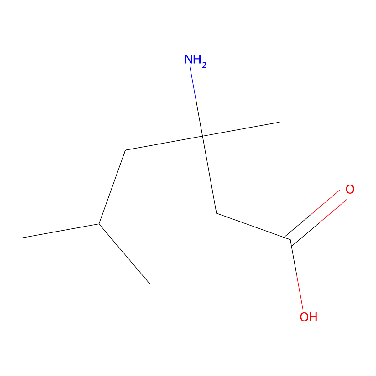 3-Amino-3,5-dimethylhexanoic acid molecular structure, CAS 1339497-71-0