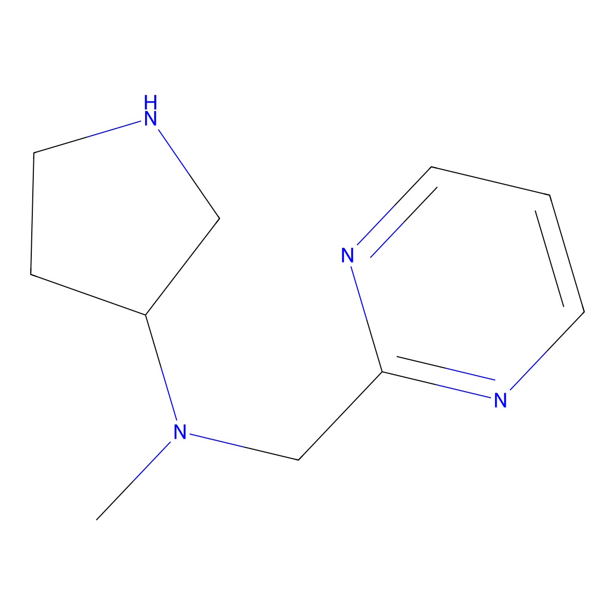 N-methyl-N-(pyrimidin-2-ylmethyl)pyrrolidin-3-amine molecular structure, CAS 1339498-65-5